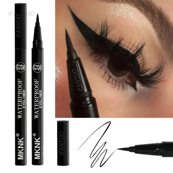 Ultra Fine Black Liquid Eyeliner Waterproof Lasting Silky Matte Quick-dry Eye Liner Non Fading 1/2pcs Lasting Eyes Beauty Makeup - Image 2