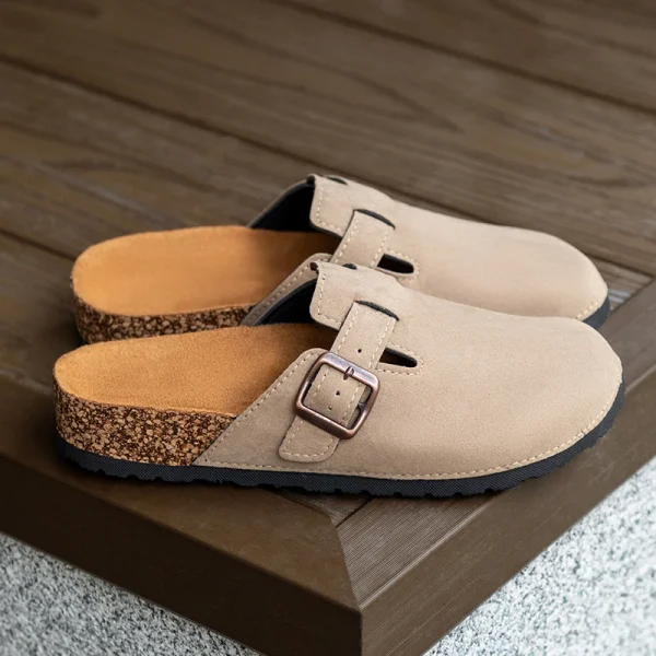 Fashion Men Mules Shoe with Arch Support Unisex Classic Beach  Mens Shoes Men's Suede Sandals Retro Cork Clogs Тапочки - Image 3