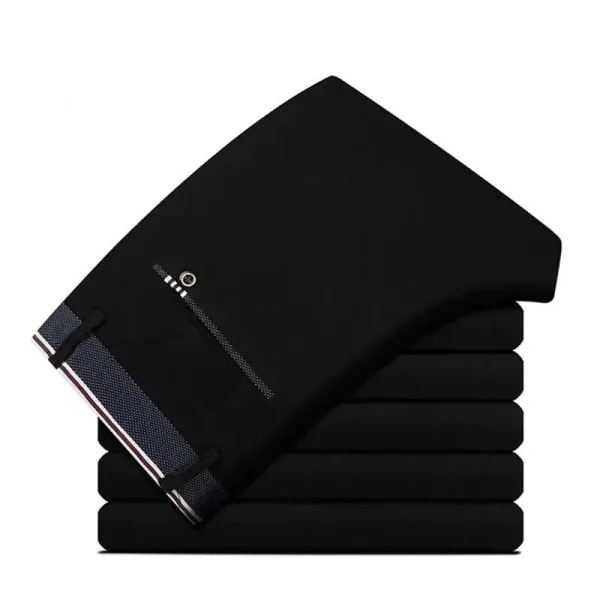 Men's Elastic Straight Pants Business Casual Long Suit Pants Male Formal Trousers Solid Colors Black BLue Plus Size 38 40 - Image 5
