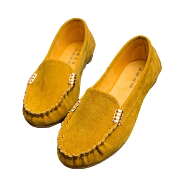 Round Toe Flat Heeled Shallow Mouthed Shoes Metal Buckle Flat Soled Women Shoes Student Beanie Shoes Casual Shoes - Image 5
